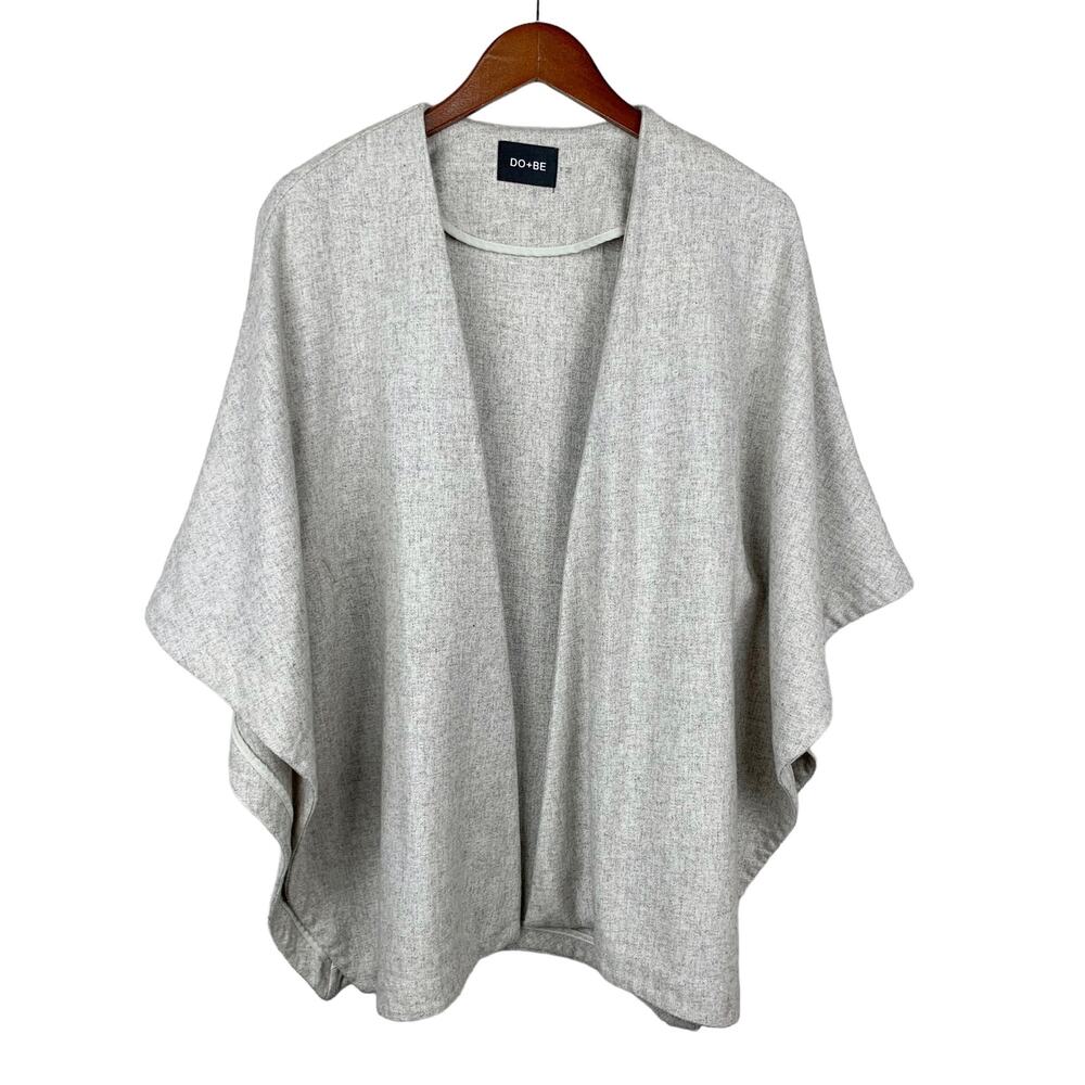 Do + Be Poncho Gray Wool Blend Open Front Women’s S